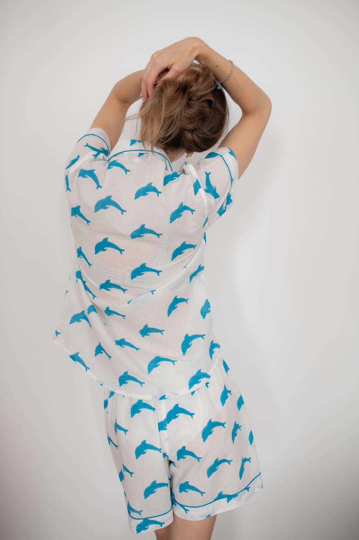 Dolphin Pajama Set – Soft Cotton Sleepwear – Tri Delta Inspired – Cute Coastal Pajamas