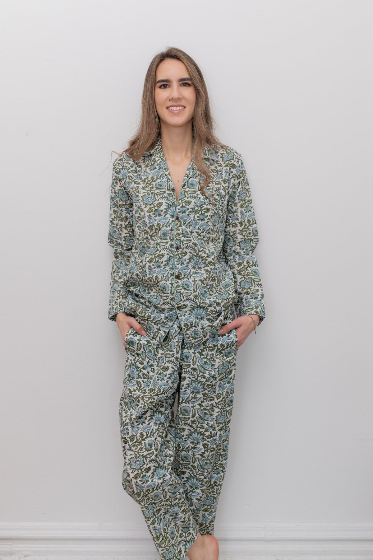 May Bloom Pajama Set – Hand Block Print Cotton Pajamas