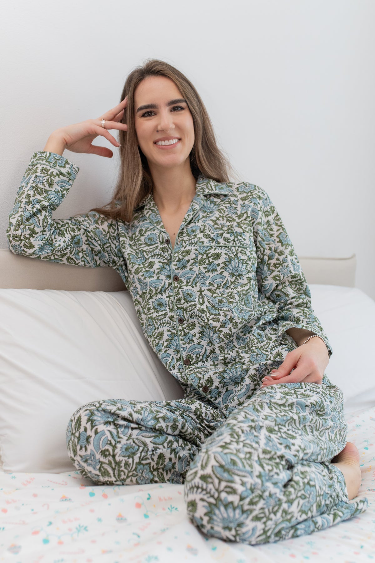 May Bloom Pajama Set – Hand Block Print Cotton Pajamas