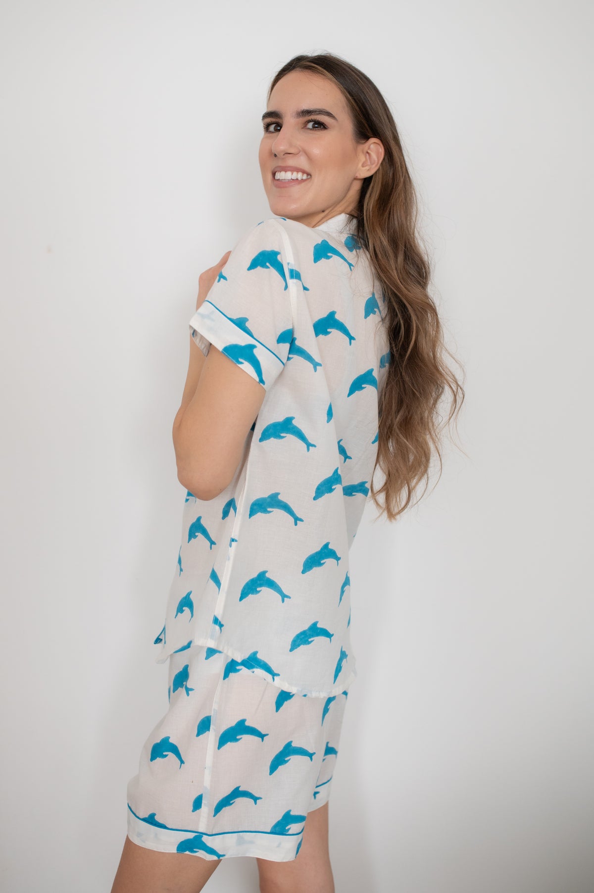 Dolphin Pajama Set – Soft Cotton Sleepwear – Tri Delta Inspired – Cute Coastal Pajamas