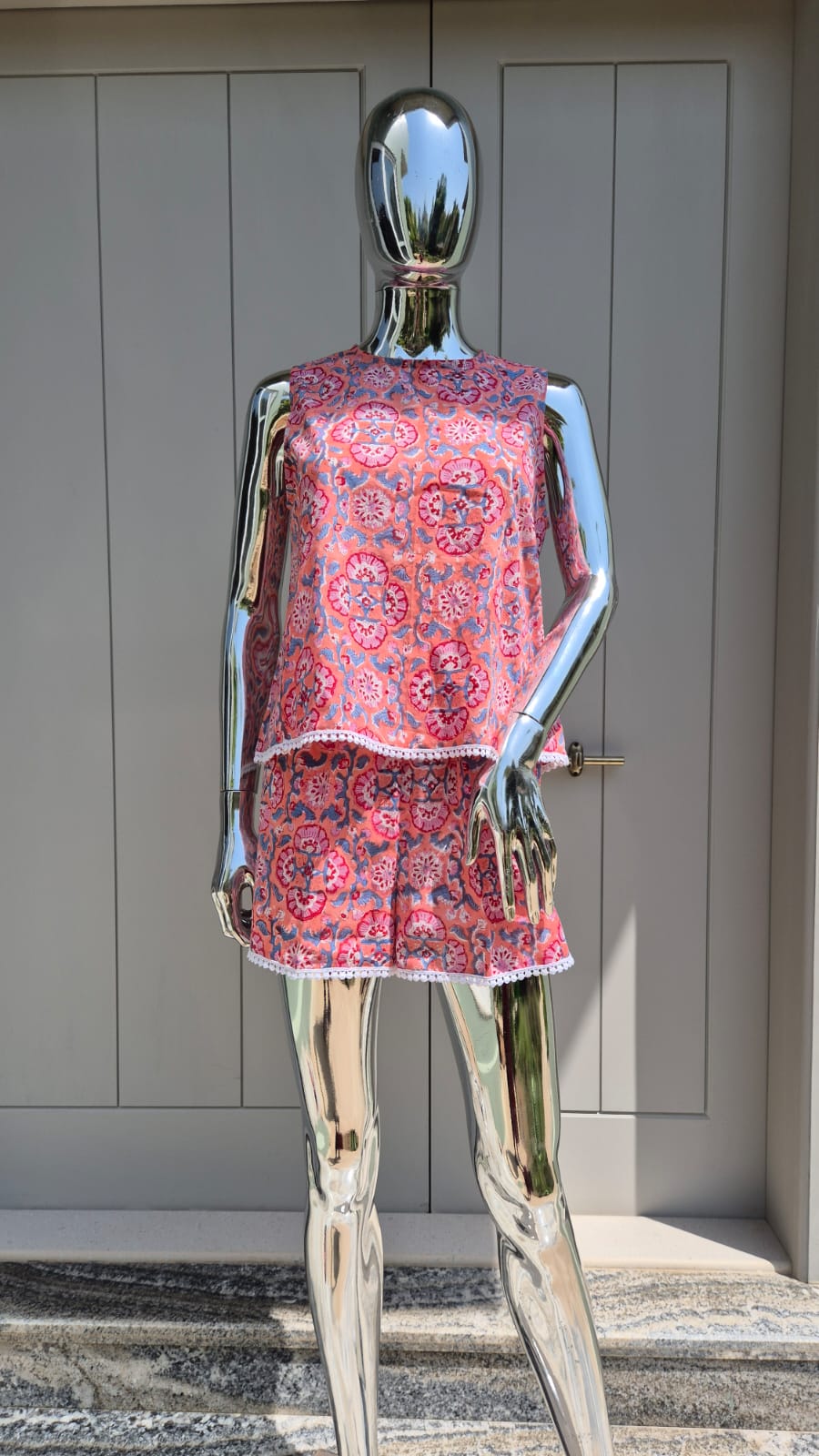 Coral Blockprint Beach Set