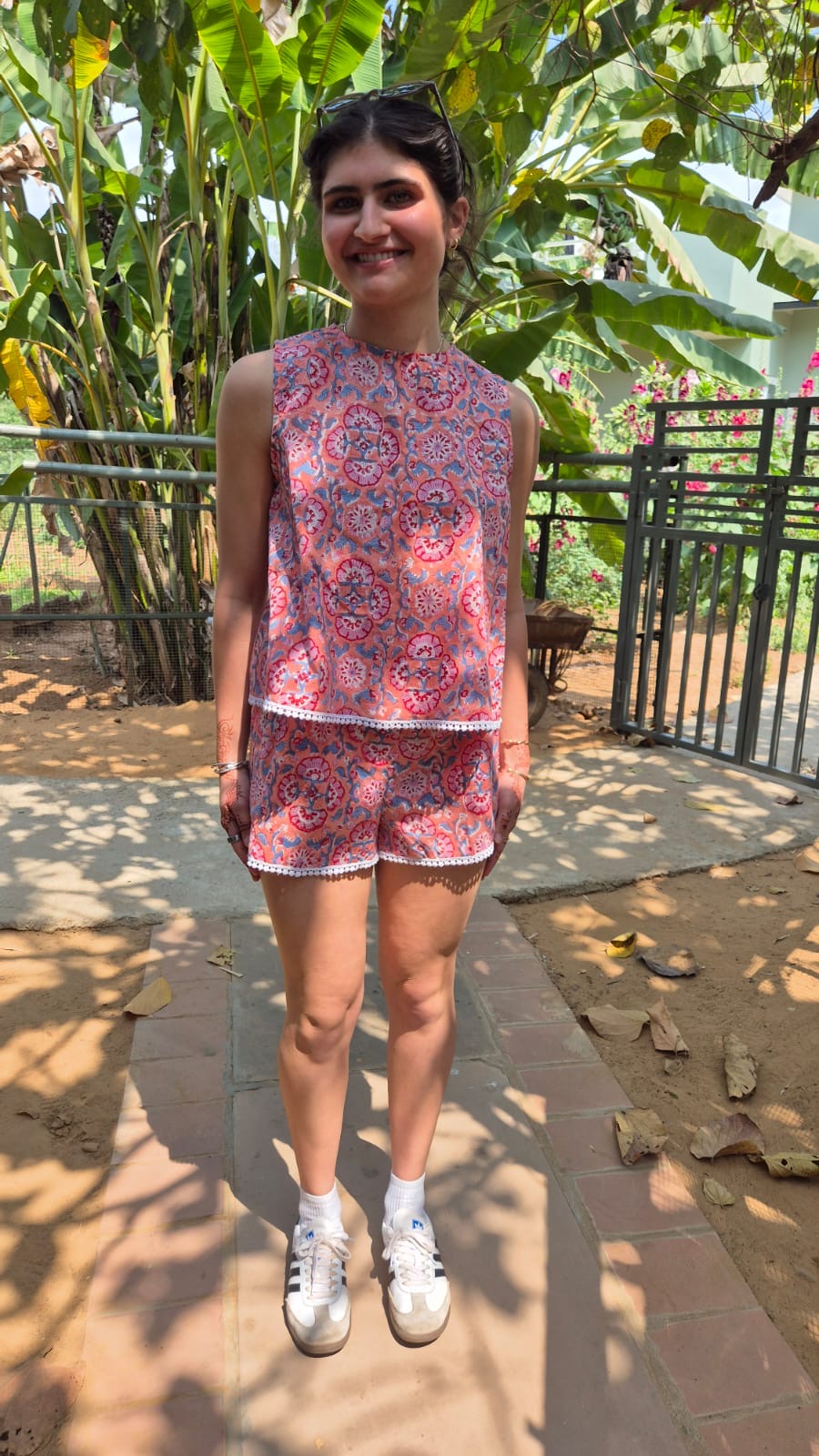 Coral Blockprint Beach Set