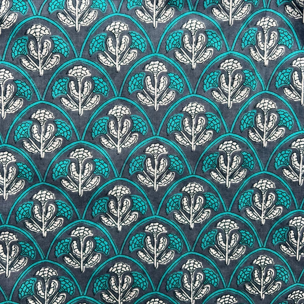 Sheila Dress - Blue/Aqua Blockprint