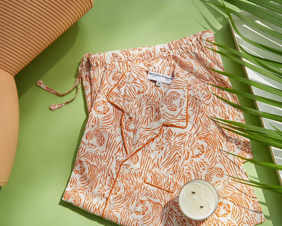 Long Pajama Sets - Tiger Stripes