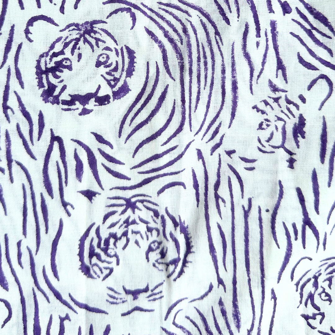 Short Pajama Sets - Purple Tiger Stripe