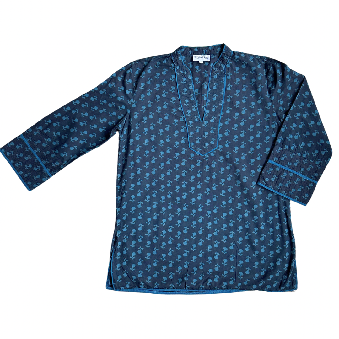 Leela Tunic - Ink / Teal Print